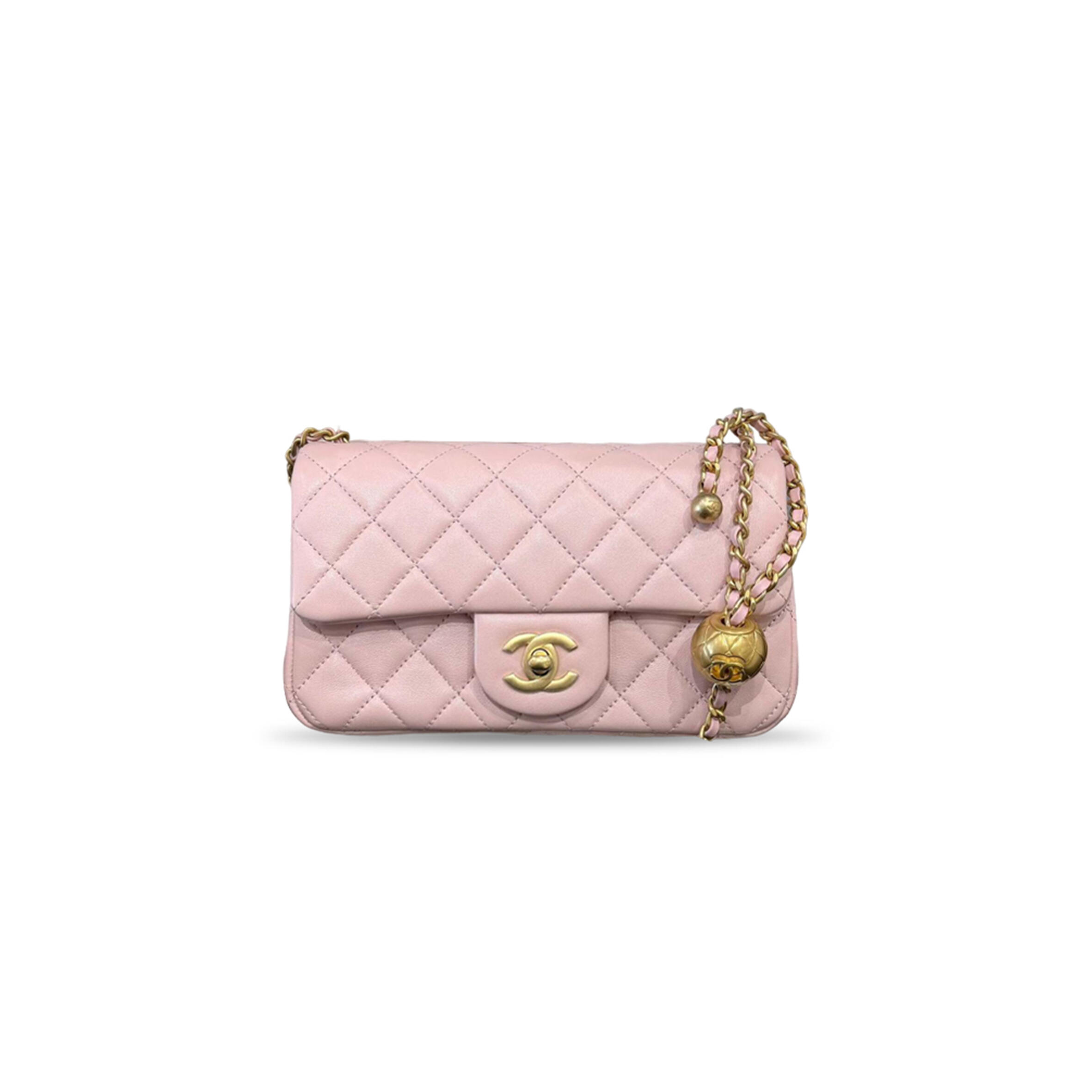 CHANEL CHERRY BLOSSOM PINK LAMBSKIN CF CHAIN BAG AS1787 (20*13*7cm)